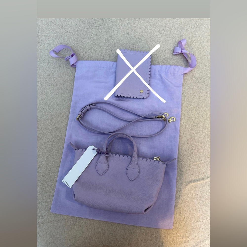 (SOLD) LEATHER LAVENDER POUCHETTE CROSSBODY - NEW WITH TAGS SEPARATE LISTING SCL